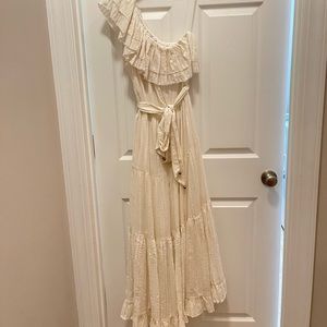 Karina Grimaldi Daphne One Shoulder Maxi Dress, size Large